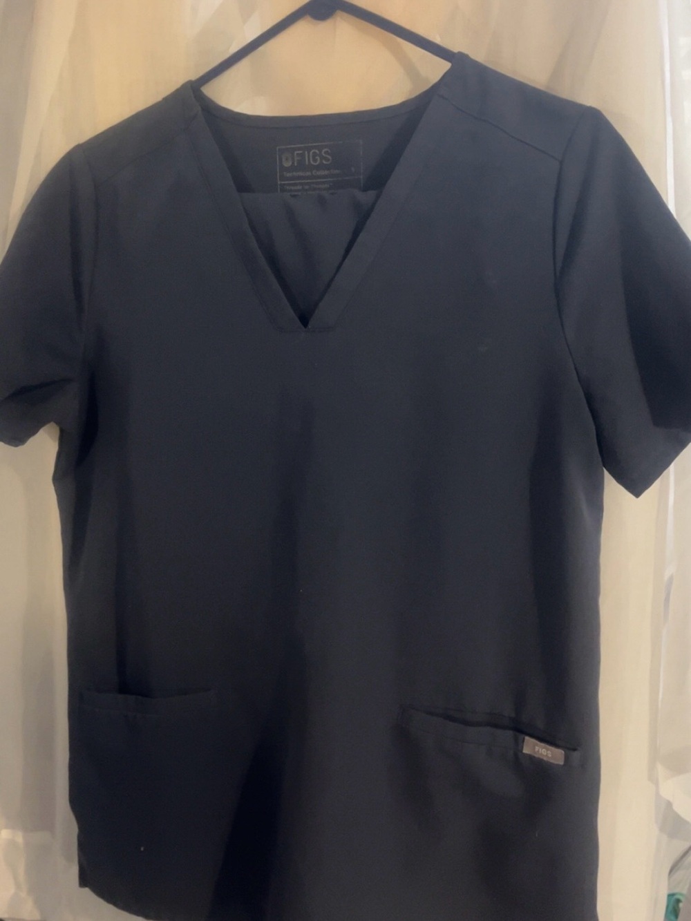 Figs Navy V-Neck Medical Scrub Top